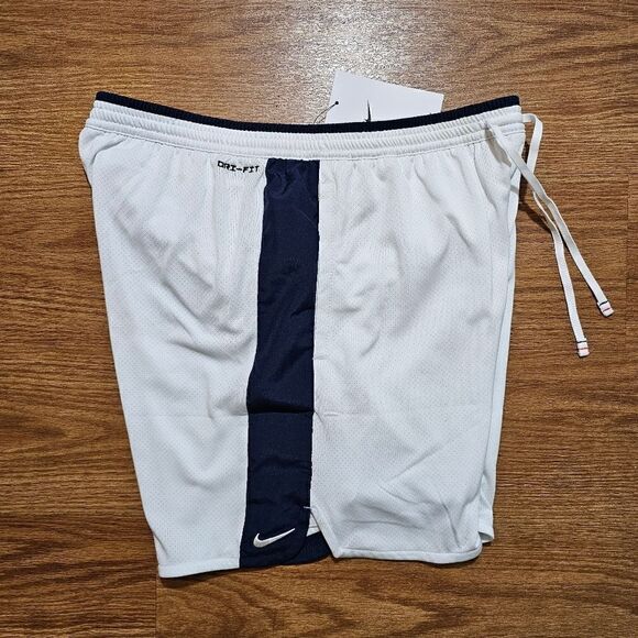 Nike Dri-Fit Track Club 3-Inch Running Shorts Retro White Navy Lined FZ7397-121 - Picture 4 of 16